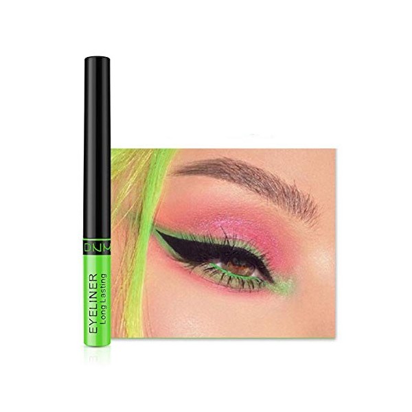 Allbestaye Eyeliner de couleur coloré liquide liner imperméable bleu violet vert blanc brun maquillage