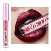 Allbesta Lipgloss Rouge à lèvres imperméable à leau brillant à paillettes scintillant métallique durable