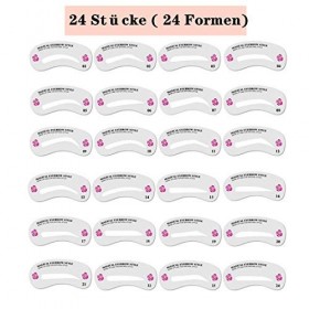 pochoir sourcils, 24 PCS différents styles pochoir sourcils,pochoir sourcils reutilisable,sourcils pochoirs,sourcils maquilla