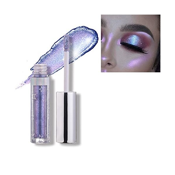 Fard à Paupières Liquide Glitter Eyeshadow Long Lasting Shiny Shimmer Ombre à Paupières Liquide Bâton Pigments Métalliques Im