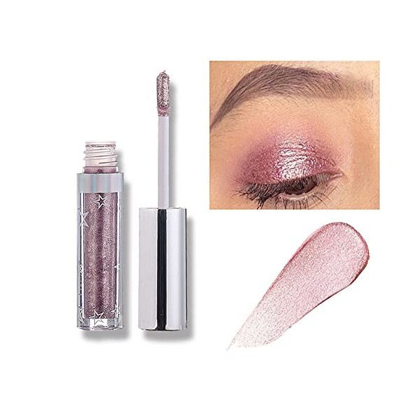 Fard à Paupières Liquide Glitter Eyeshadow Long Lasting Shiny Shimmer Ombre à Paupières Liquide Bâton Pigments Métalliques Im