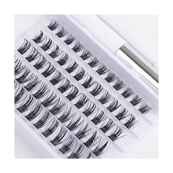 Faux Cils Individuel 60PCS Extension Cils Faux Cils Naturels Individuels avec Colle DIY Bande Fine Cils Plus Doux Faux Cils R