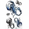 Scorpion noir et bleu tatouage temporaire autocollants refroidir