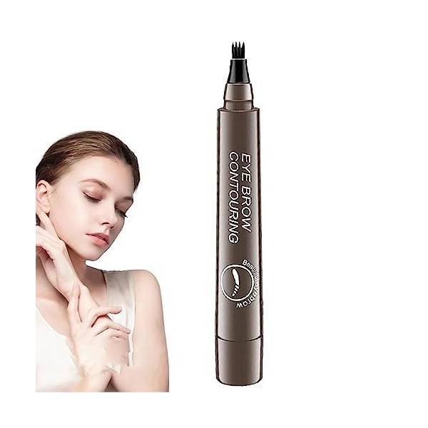 Eyebrow Pen, Eyebrow Tatoo Pen, Waterproof Eyebrow Pen Magical Precise Brow Pen Long Lasting Eyebrow Pen Eyebrow Makeup Dark 