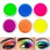 TOPBeauty 6 Pcs Lâche Matte Fard À Paupières Poudre, Visage Corps Peinture Peinture Artisanat Dart, Mixte Néon Étanche Minér