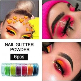 TOPBeauty 6 Pcs Lâche Matte Fard À Paupières Poudre, Visage Corps Peinture Peinture Artisanat Dart, Mixte Néon Étanche Minér