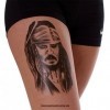 1 x Jack Sparrow Tattoo - Pirates des Caraïbes pirate - Tatouage temporaire A002 ! 