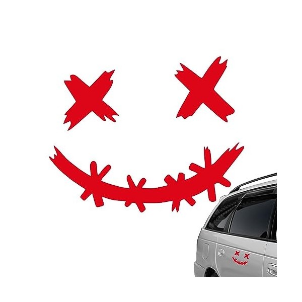 Sticker sourire casques de moto,Décalcomanies décoratives imperméables de visage de sourire pour des voitures | Smile Bike St