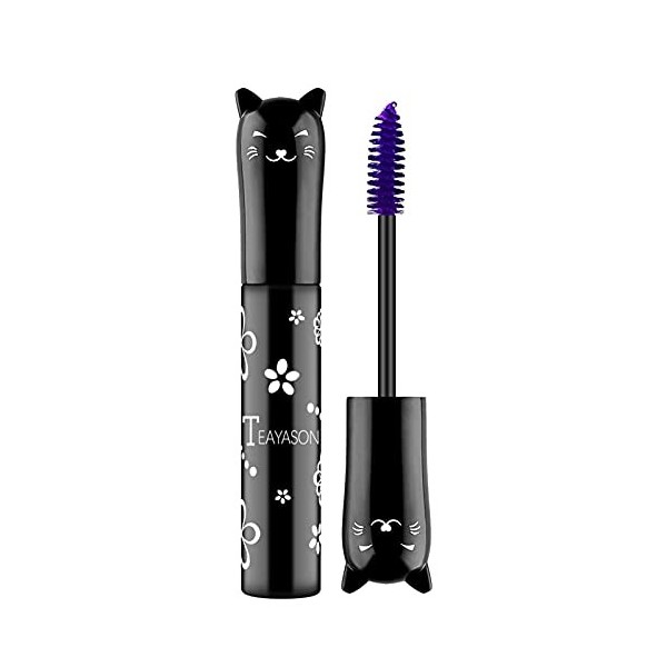 Mascara pour les yeux de chat Mascara de couleur pour les yeux, formule imperméable à séchage rapide et non agglomérante pour