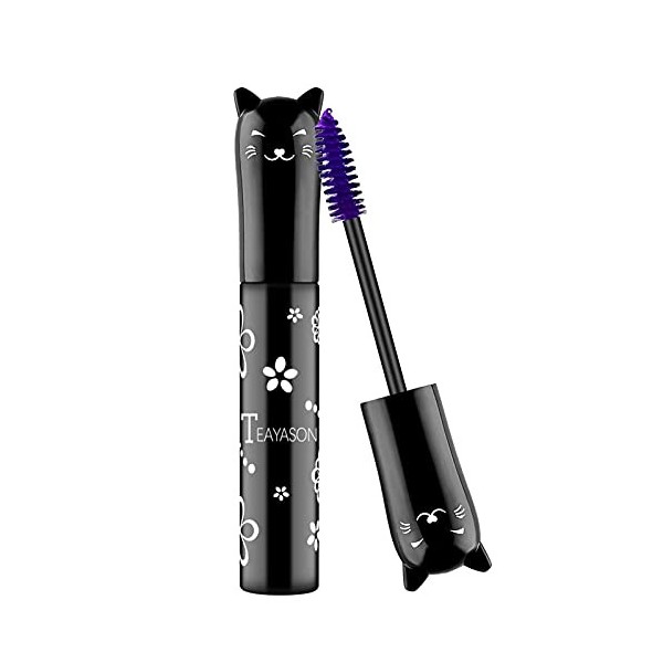 Mascara pour les yeux de chat Mascara de couleur pour les yeux, formule imperméable à séchage rapide et non agglomérante pour