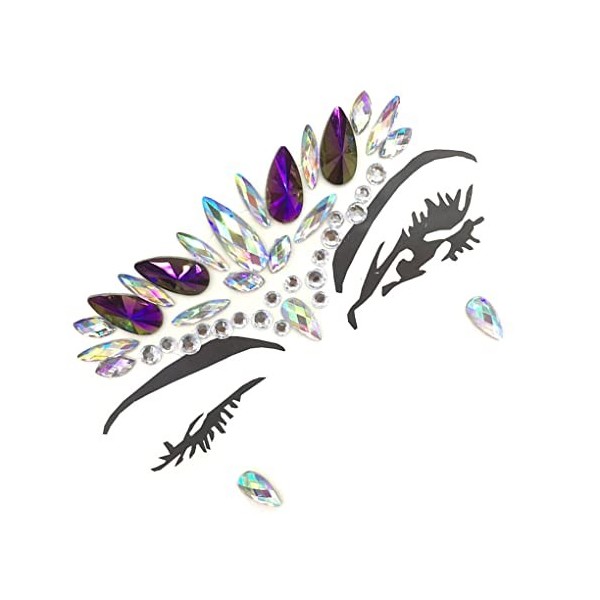 Guangcailun Yeux Visage Strass Autocollants Front Cristal Temporaire Coloré DIY Décorations Costume Festival Maquillage Fourn