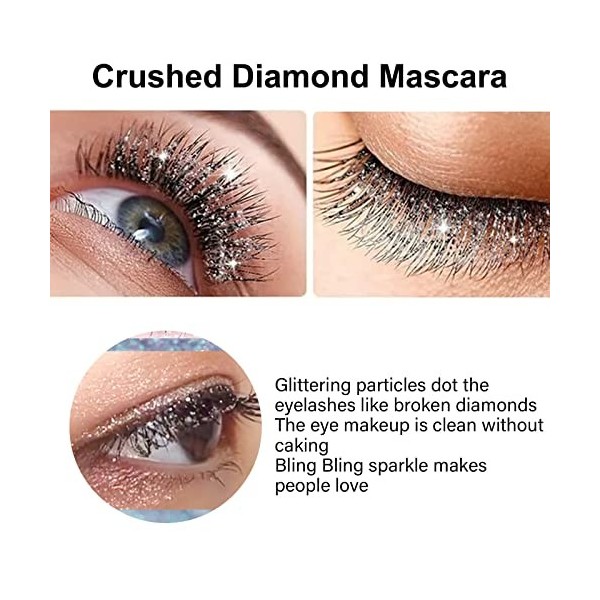 Flash Broken Diamond Mascara Fairy Flash Extension étanche Cryptage Ne bouclant pas Mascara Mince Maquillage Fête Mariage Mas