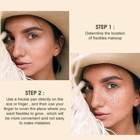 Hocossy Lot de 4 stylos de maquillage pour taches de rousseur - 4 couleurs naturelles réalistes - Faux taches de rousseur - É