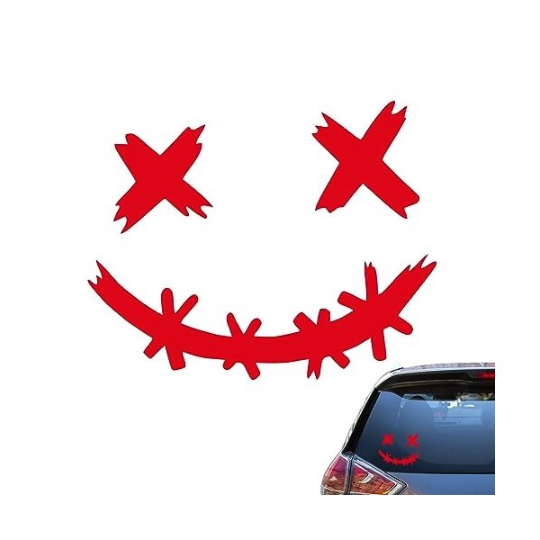 Sticker voiture sourire - Décalcomanies imperméables de visage de sourire pour des voitures décoratives,Autocollants pour cas