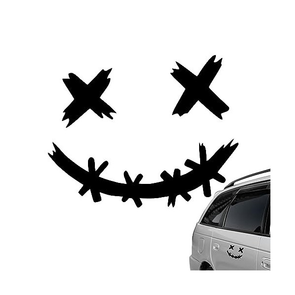 Sticker voiture sourire - Décalcomanies imperméables de visage de sourire pour des voitures décoratives,Autocollants pour cas