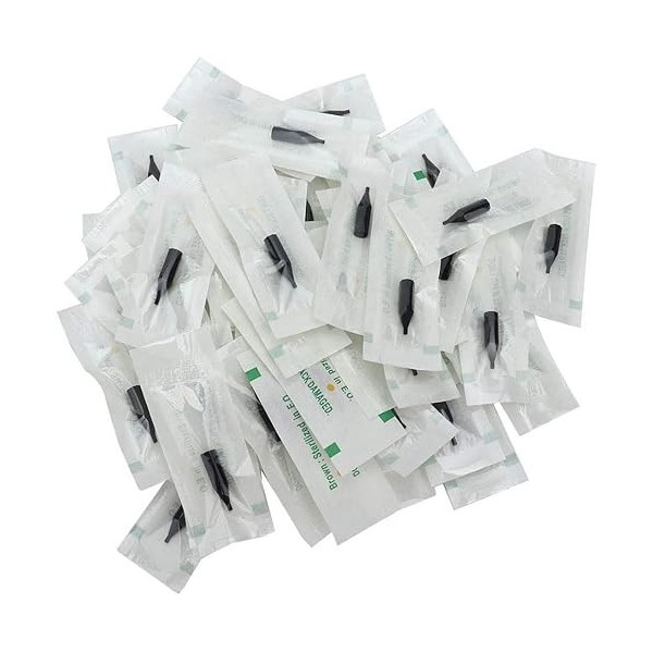 Lot de 50 tubes à aiguille, embouts daiguille permanents pour maquillage - Réutilisables - En plastique - Durable et attraya