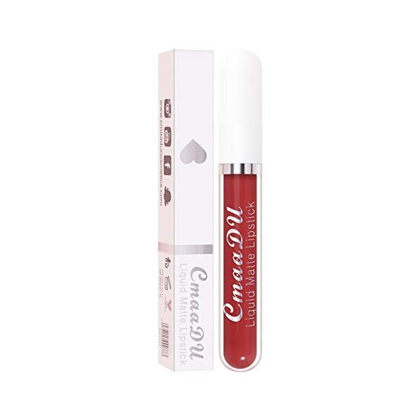 Rouge à lèvres durable pour femmes - Longue brillance - Cosmétiques charmants - 18 Beauté - Lèvres imperméables - Noir J, ta
