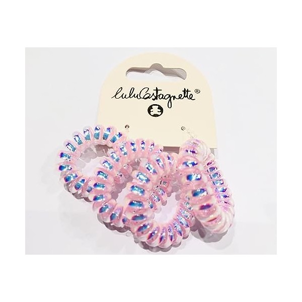 Lulu Castagnette - Lot de 4 Elastiques pour Cheveux - Élastiques à Cheveux en Spirale - Elastiques à Cheveux Sans Trace - Tou