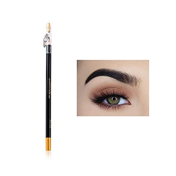 Crayon à sourcils Eyeliner imperméable à leau avec taille-crayon Micro crayon à sourcils longue durée Maquillage professionn