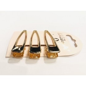 Lulu Castagnette - Lot de 3 Barrettes Dorés - Épingles à Cheveux non Marquantes - Pinces à Cheveux sans Plis - 3 pièces - Dor