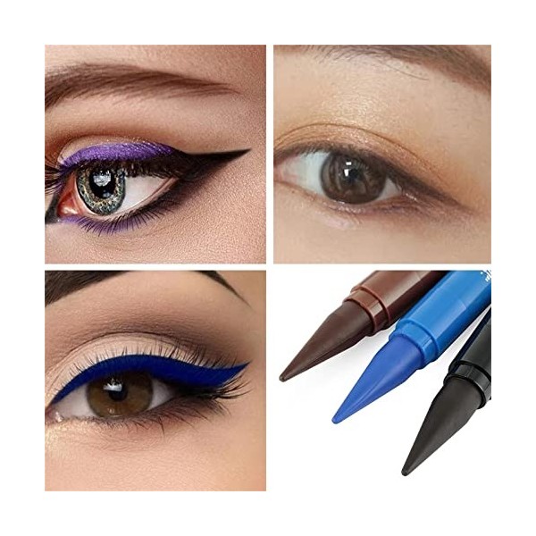 Eyeliner brillant - Nouveau stylo/maquillage - Gel coloré - Noir - 2 ml - Imperméabilisant rapidement - Anti-taches - Séchage