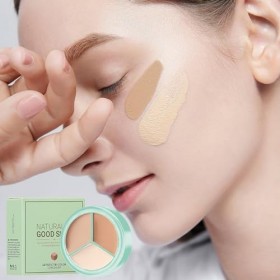 Correcteur de pot, palette de crème anti-cernes - Correcteur éclaircissant minimisant les pores 3 nuances | Maquillage visage