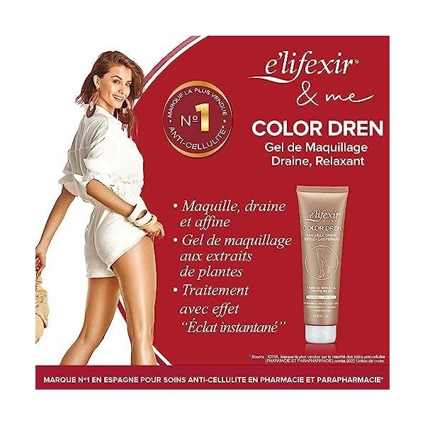 Elifexir Color Dren | Maquillage des jambes | Maquiller, Draine et Stylise | couleur bronzante | Ne tache pas et sabsorbe ra