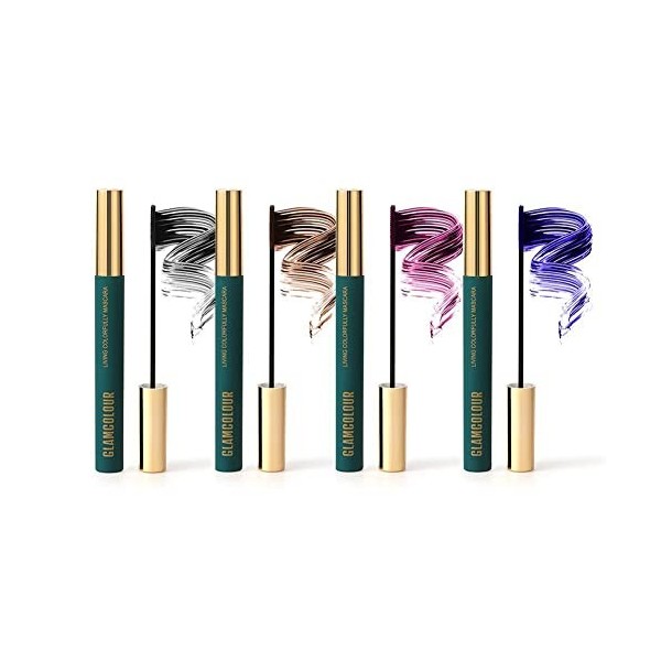 BOWTONG Mascara Maigre de Couleur Magique Mascara en Fibres Naturelles Mascara Doux imperméable Longue durée Mascara coloré é