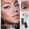 Pour fête Mascara 4D Diamond Mascara Waterproofs Brillant étincelant et scintillant Cils Épaississement Coat Top Mascara Cont