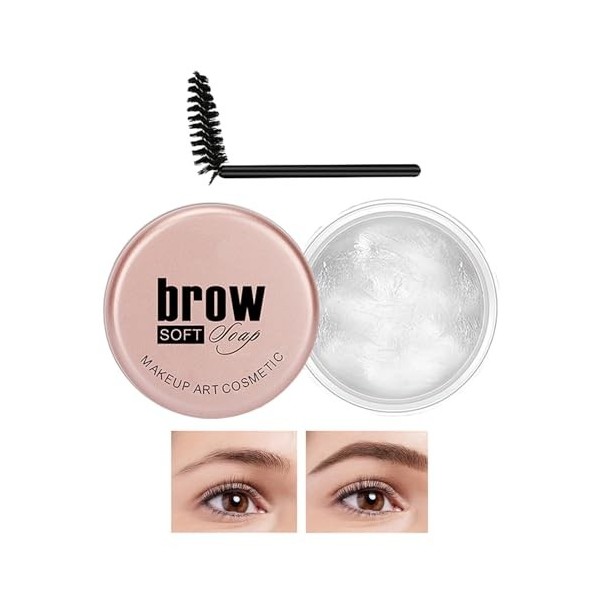 Cire de savon à sourcils | Gel à sourcils transparent imperméable,Cire coiffante transparente pour sourcils moelleux, cire fa