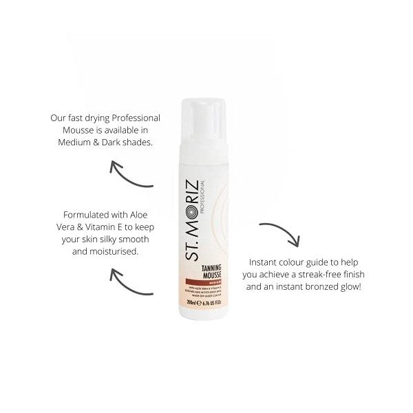 St. Moriz Mousse bronzante moyenne Professional Develop, 200 ml