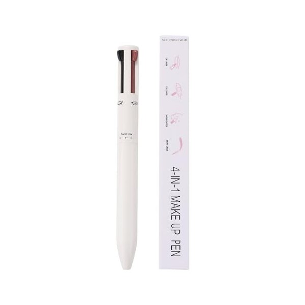 Stylo contour des sourcils 4 en 1 | Crayon de maquillage portable multi-usage imperméable,Stylo contour, lisse à glisser et c