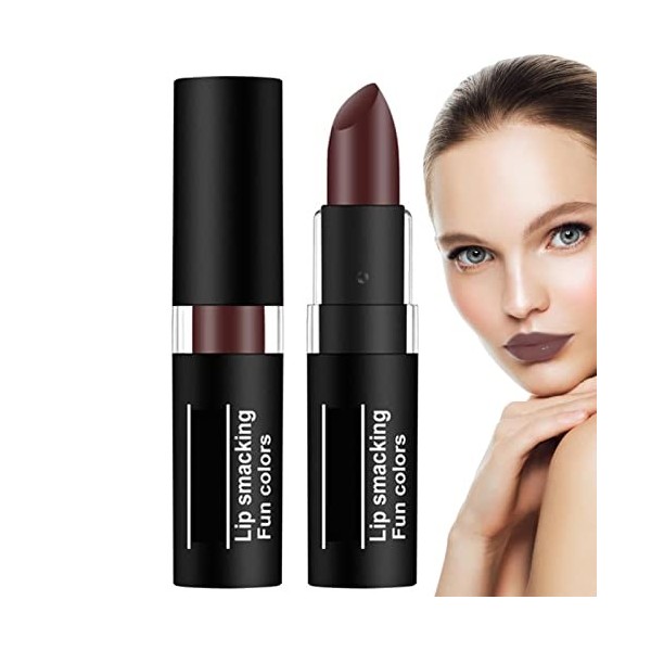 Rouge À Lèvres Noir Pour Femme - Rouge À Lèvres Imperméable DHalloween - Ensemble De Rouge À Lèvres Mat Pour Femme - Bâton À