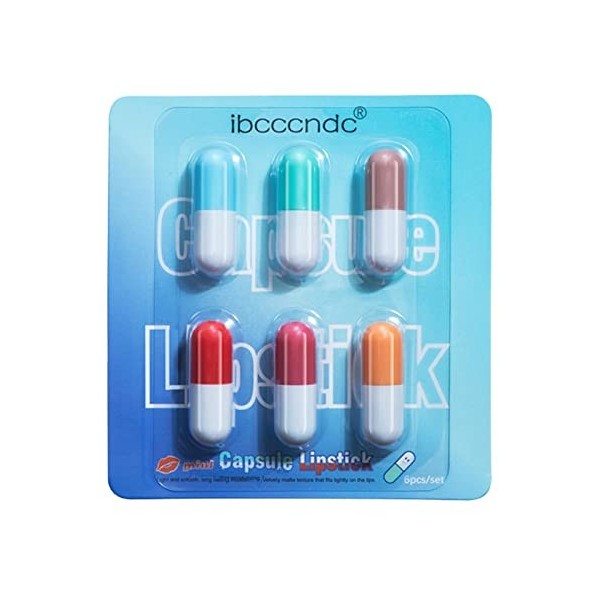 Richolyn Lip Pills Rouge à lèvres | Rouge à lèvres en Forme Mini Pilule,Mini Rouges à lèvres 24 Heures, Mini Rouge à lèvres V