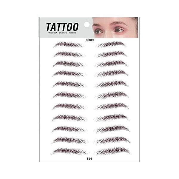 11 Pcs 3D Sourcils Tatouage Autocollant Sourcils Transferts Autocollants Cheveux-Comme Étanche Faux Eye Brow Autocollants Bro