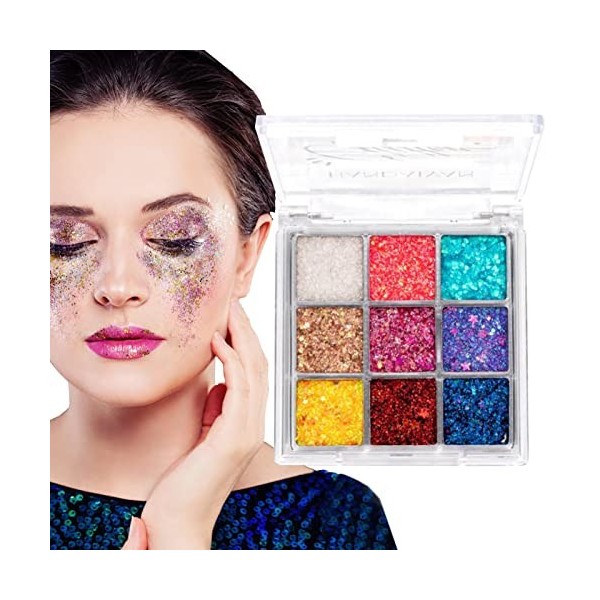 Ombre à paupières à paillettes | Fard à paupières brillant à paillettes longue durée - Palette de maquillage pour les yeux Co