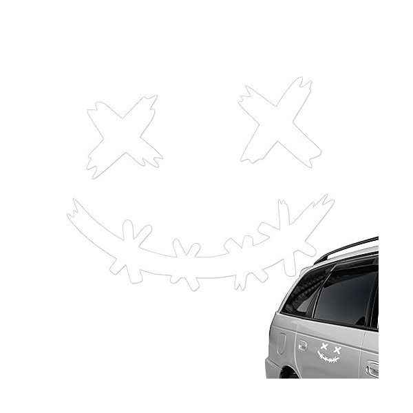 Sticker sourire casques de moto, Décalcomanies imperméables de visage de sourire pour des voitures décoratives, Autocollant d