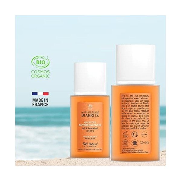 Laboratoires de Biarritz - Gouttes Autobronzantes - ALGA MARIS® Certifiées Bio - Un Joli Hâle Naturel Sur-Mesure - Visage et 