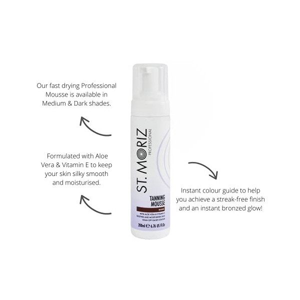 St Moriz Mousse Autobronzante Instantanée 2 x 200 ml - Sombre Avec 1 Mitaines Bronzantes Applicatrices