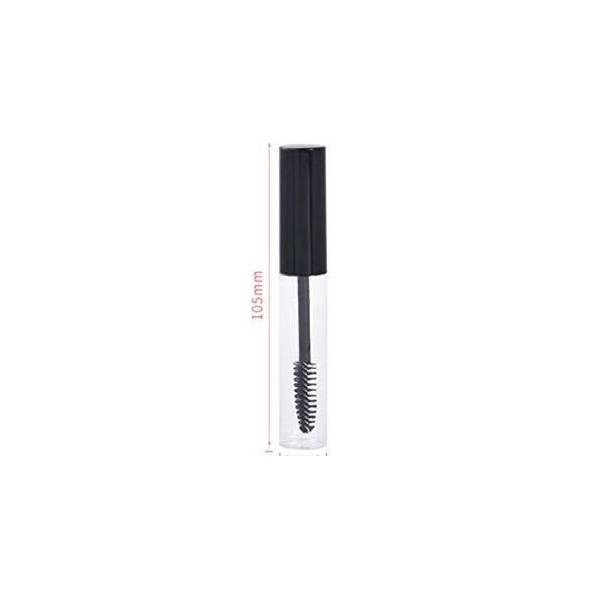 Aeljinh Aeljinh Tube de mascara vide transparent avec insert en caoutchouc et entonnoir pour huile de ricin 10 ml