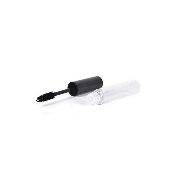 Aeljinh Aeljinh Tube de mascara vide transparent avec insert en caoutchouc et entonnoir pour huile de ricin 10 ml