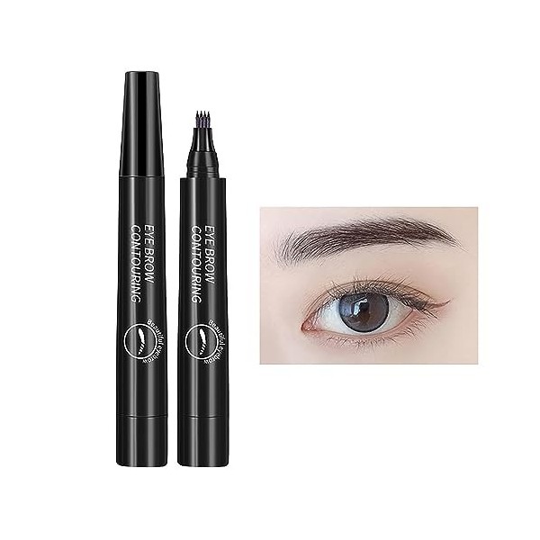 Stylo De Sourcil,Crayon Sourcils Waterproof,Crayon À Sourcils 4 Points,Stylo À Sourcils Microblading,Sourcils Naturels De Maq