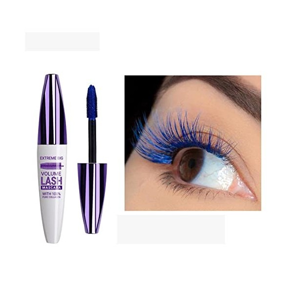 Mascara Imperméable - Mascara allongeant épais en soie imperméable 5D,Le mascara volumineux augmente le volume et la longueur