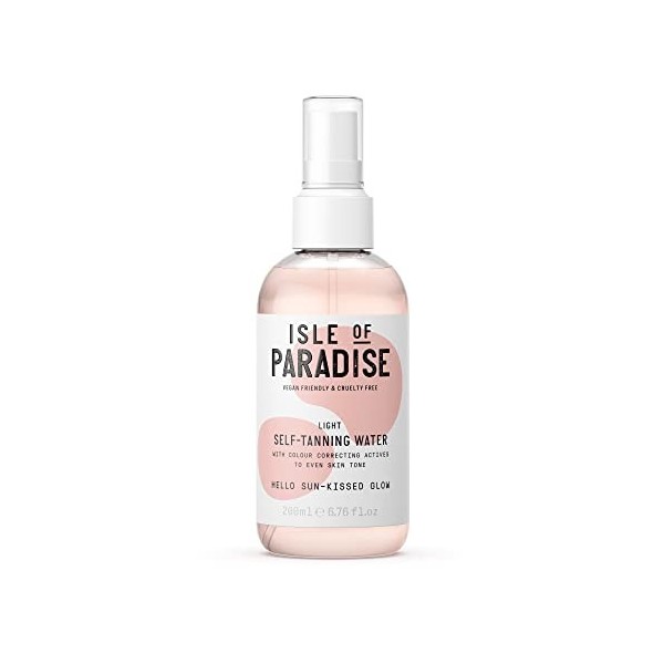 Isle of Paradise Faux Tan Water Light 200 ml Eau autobronzante hydratante Ingrédients naturels et végétaliens