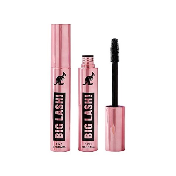 Fiber Lash Mascara Mascara pour un effet naturel dextension et dépaississement, imperméable, tient toute la journée, rose, 