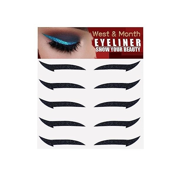 Autocollant Eyeliner Paillettes - Pochoir Eyeliner Auto-Adhésif Instantané Sparkle 5 Paires - Outil deyeliner dautocollant,