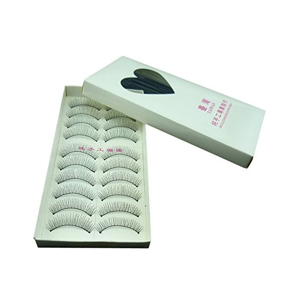 Pochoir naturel pour faux cils 10 mode clairsemé noir, taille unique 