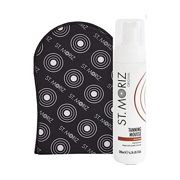 St. Moriz Mousse Autobronzante Instantanée Mousse moyenne 200ml & 1 St. Moriz Mitaines Bronzantes Applicatrices