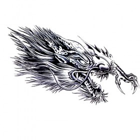 Malloy Temporary Autocollant De Corps De Jambe De Bras De Tatouage Grande Tête De Dragon 3D Imperméable