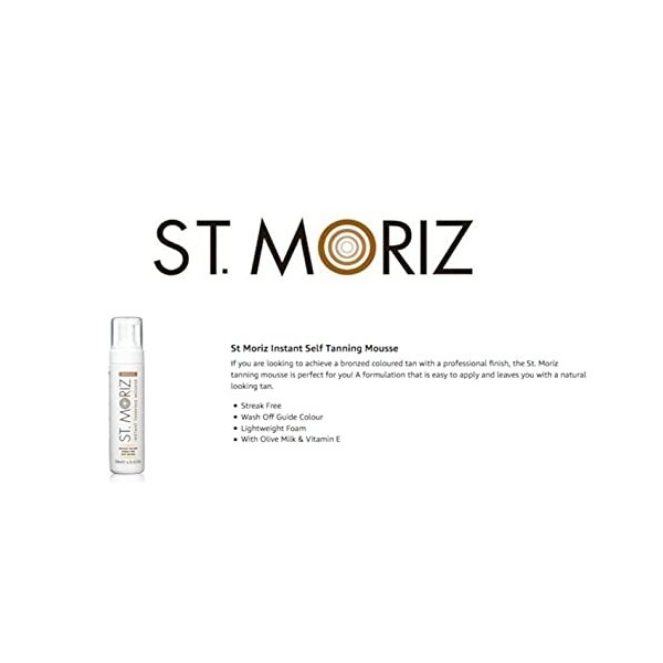 St. Moriz Mousse Autobronzante Instantanée Mousse moyenne 200ml & 1 St. Moriz Mitaines Bronzantes Applicatrices